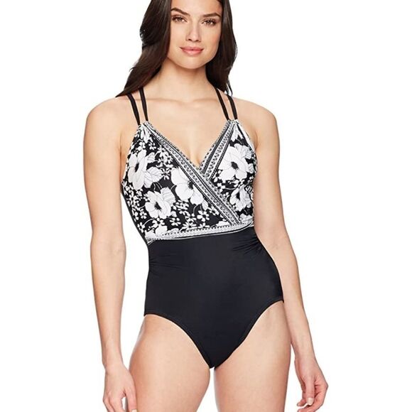 Coastal Blue Control One Piece Bathing Suit - Picture 1 of 7